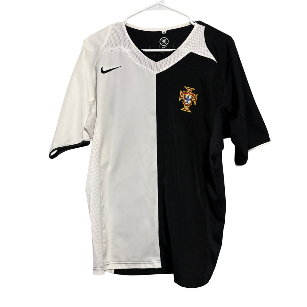 Nike Total 90 Portugal Figo 7 Soccer Jersey Medium Retro Vintage Black White